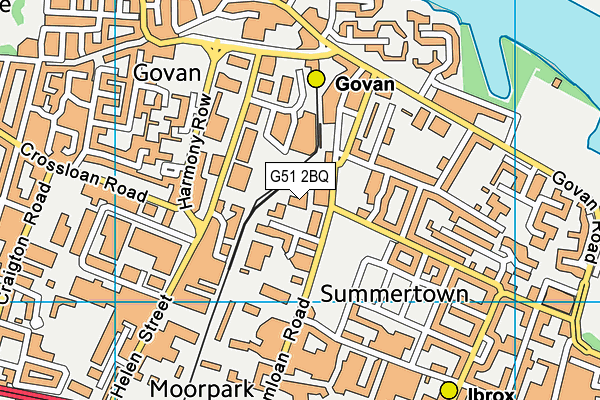 G51 2BQ map - OS VectorMap District (Ordnance Survey)