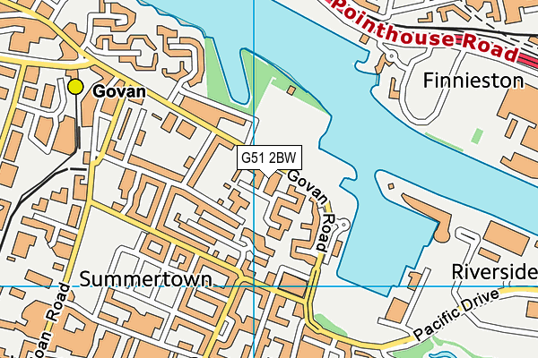 G51 2BW map - OS VectorMap District (Ordnance Survey)