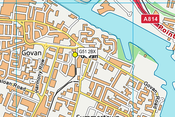 G51 2BX map - OS VectorMap District (Ordnance Survey)