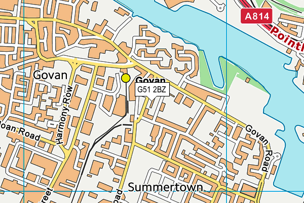 G51 2BZ map - OS VectorMap District (Ordnance Survey)