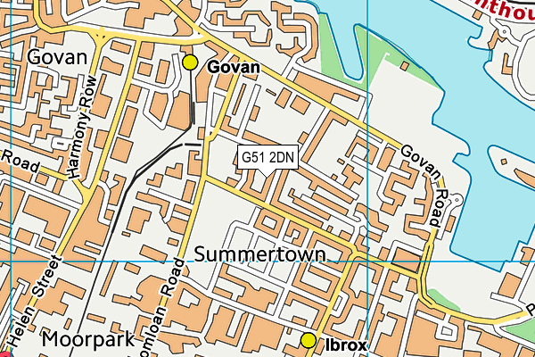 G51 2DN map - OS VectorMap District (Ordnance Survey)