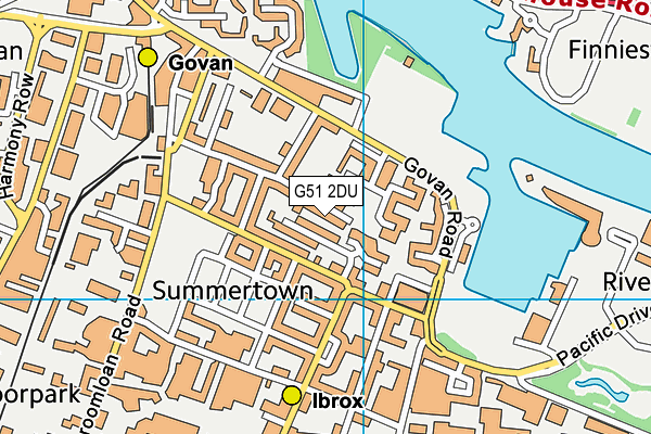 G51 2DU map - OS VectorMap District (Ordnance Survey)