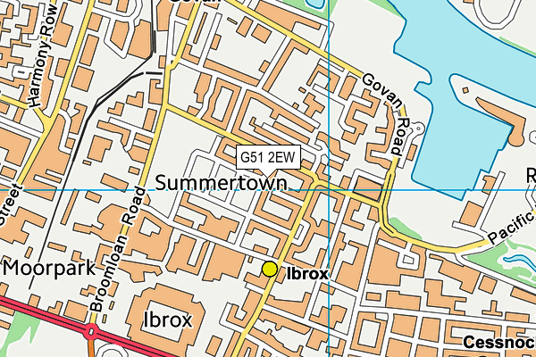 G51 2EW map - OS VectorMap District (Ordnance Survey)