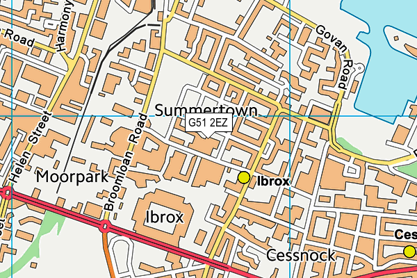 G51 2EZ map - OS VectorMap District (Ordnance Survey)