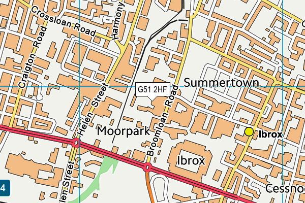 G51 2HF map - OS VectorMap District (Ordnance Survey)