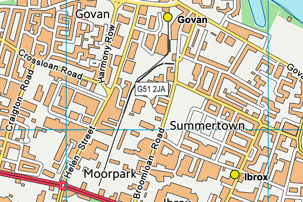 G51 2JA map - OS VectorMap District (Ordnance Survey)