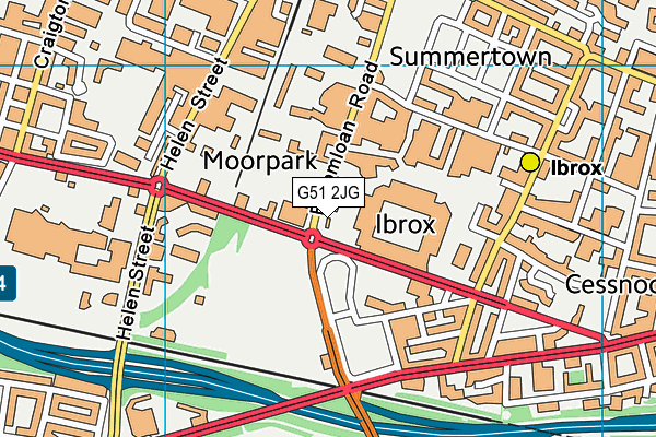 G51 2JG map - OS VectorMap District (Ordnance Survey)