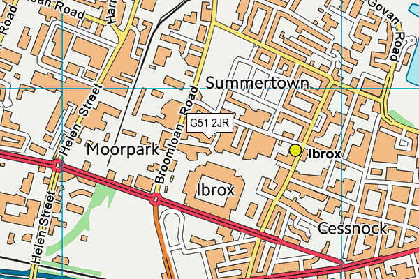 G51 2JR map - OS VectorMap District (Ordnance Survey)