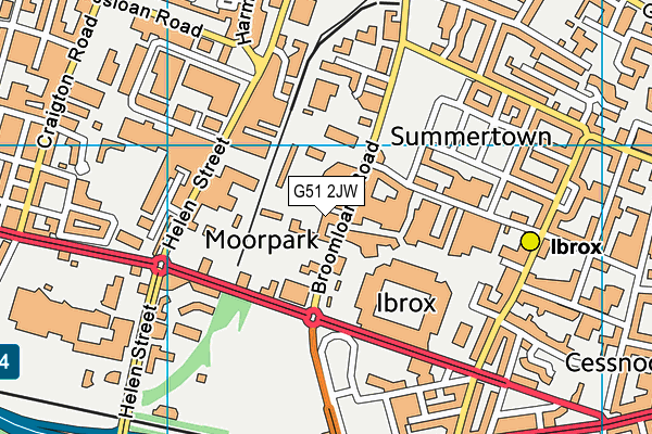 G51 2JW map - OS VectorMap District (Ordnance Survey)