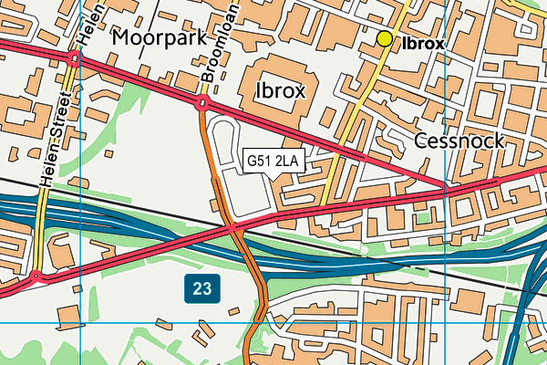 G51 2LA map - OS VectorMap District (Ordnance Survey)