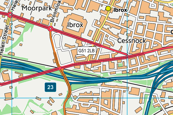 G51 2LB map - OS VectorMap District (Ordnance Survey)