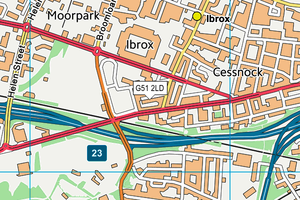 G51 2LD map - OS VectorMap District (Ordnance Survey)