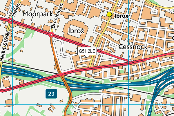 G51 2LE map - OS VectorMap District (Ordnance Survey)