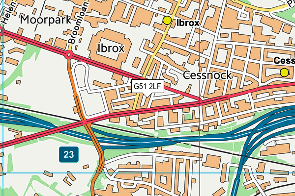 G51 2LF map - OS VectorMap District (Ordnance Survey)