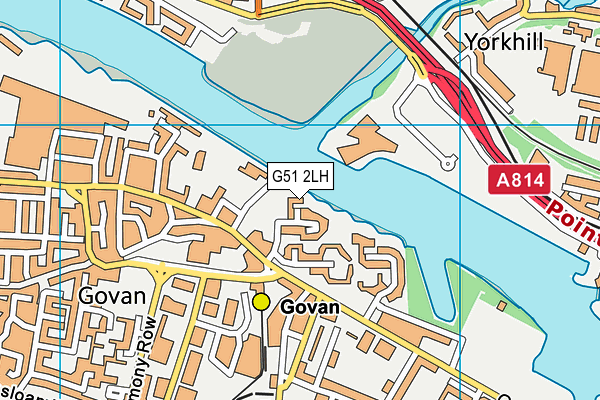 G51 2LH map - OS VectorMap District (Ordnance Survey)