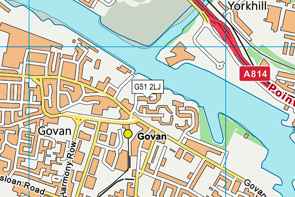 G51 2LJ map - OS VectorMap District (Ordnance Survey)