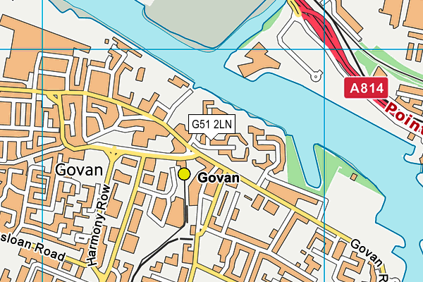 G51 2LN map - OS VectorMap District (Ordnance Survey)