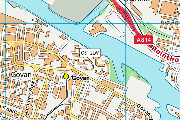 G51 2LW map - OS VectorMap District (Ordnance Survey)