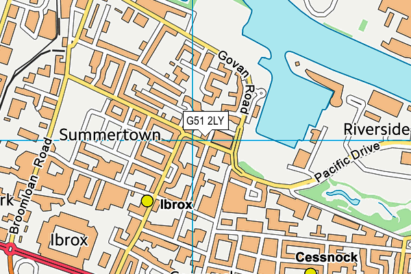 G51 2LY map - OS VectorMap District (Ordnance Survey)