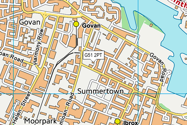 G51 2PT map - OS VectorMap District (Ordnance Survey)