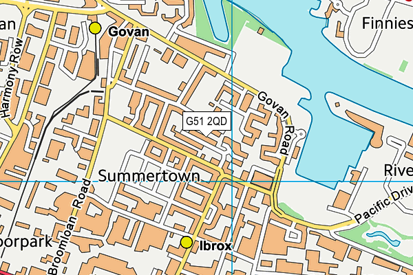 G51 2QD map - OS VectorMap District (Ordnance Survey)