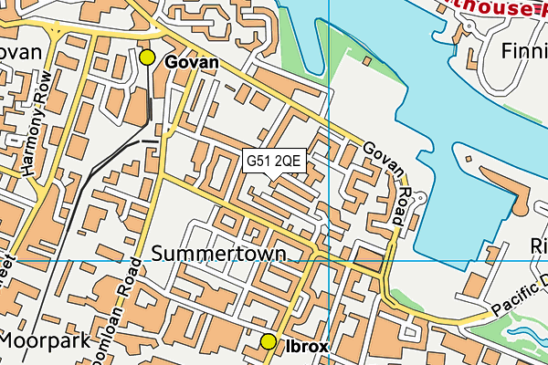 G51 2QE map - OS VectorMap District (Ordnance Survey)