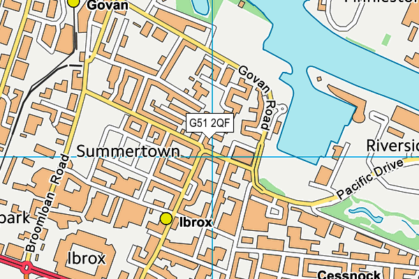 G51 2QF map - OS VectorMap District (Ordnance Survey)