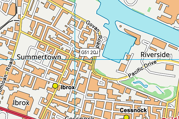 G51 2QJ map - OS VectorMap District (Ordnance Survey)