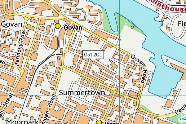 G51 2QL map - OS VectorMap District (Ordnance Survey)