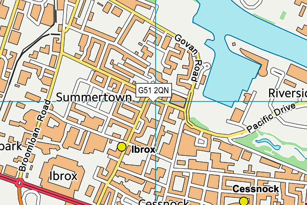 G51 2QN map - OS VectorMap District (Ordnance Survey)