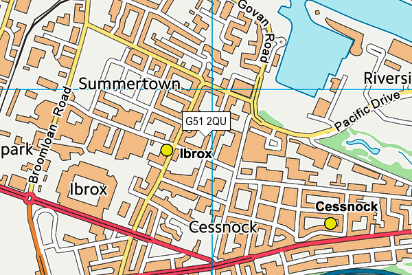 G51 2QU map - OS VectorMap District (Ordnance Survey)