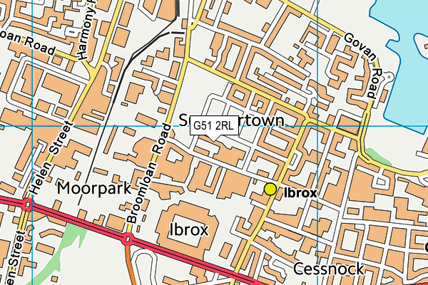 G51 2RL map - OS VectorMap District (Ordnance Survey)