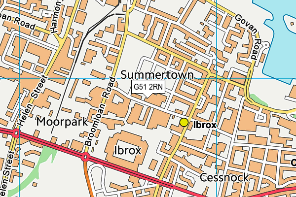 G51 2RN map - OS VectorMap District (Ordnance Survey)