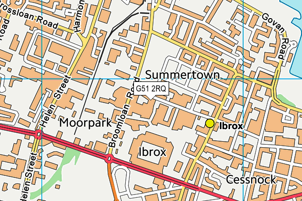 G51 2RQ map - OS VectorMap District (Ordnance Survey)