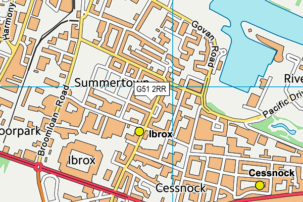 G51 2RR map - OS VectorMap District (Ordnance Survey)