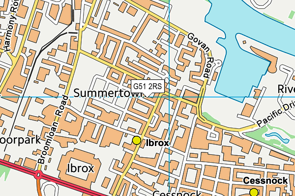 G51 2RS map - OS VectorMap District (Ordnance Survey)