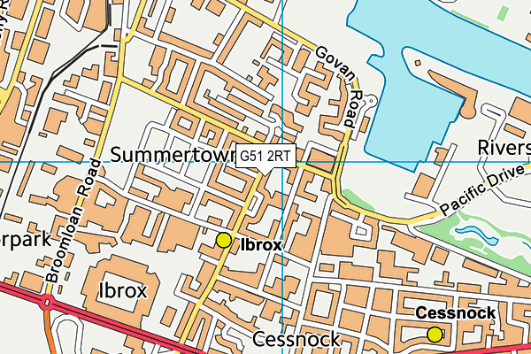 G51 2RT map - OS VectorMap District (Ordnance Survey)