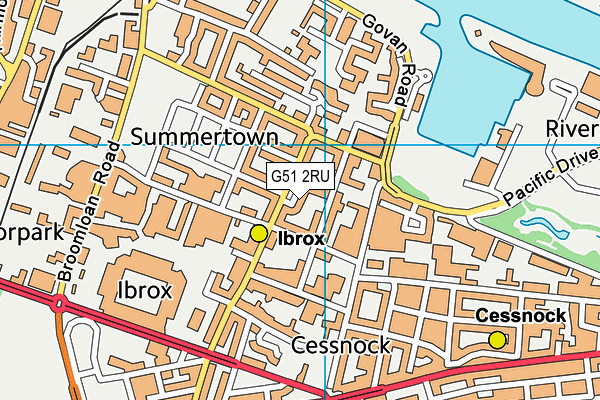 G51 2RU map - OS VectorMap District (Ordnance Survey)