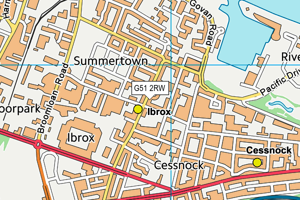 G51 2RW map - OS VectorMap District (Ordnance Survey)