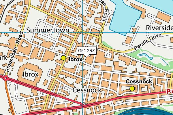 G51 2RZ map - OS VectorMap District (Ordnance Survey)