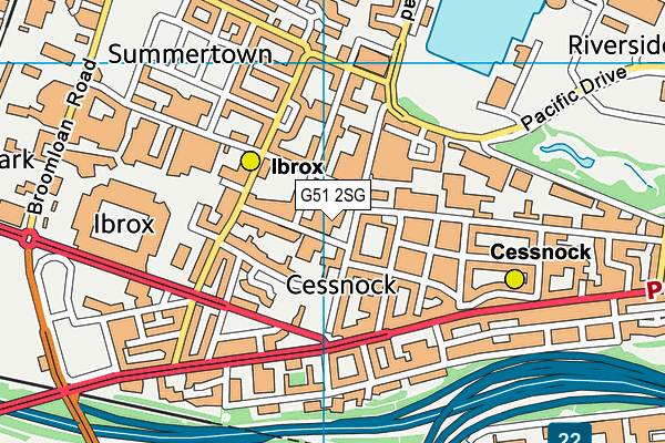 G51 2SG map - OS VectorMap District (Ordnance Survey)