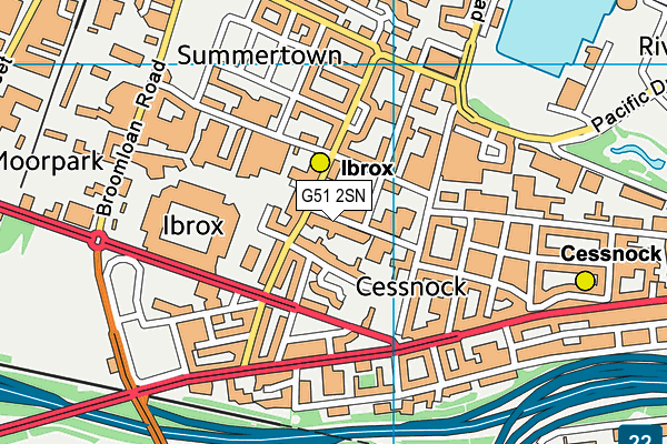 G51 2SN map - OS VectorMap District (Ordnance Survey)