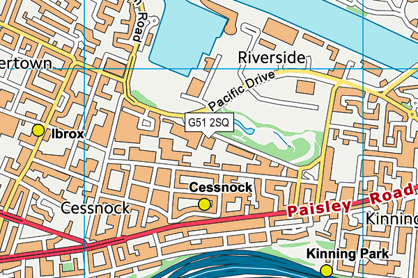 G51 2SQ map - OS VectorMap District (Ordnance Survey)