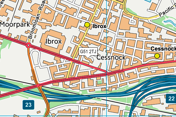 G51 2TJ map - OS VectorMap District (Ordnance Survey)