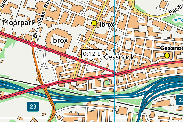 G51 2TL map - OS VectorMap District (Ordnance Survey)