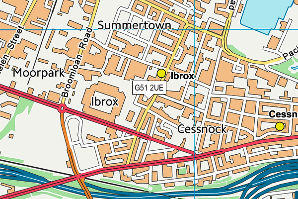 G51 2UE map - OS VectorMap District (Ordnance Survey)