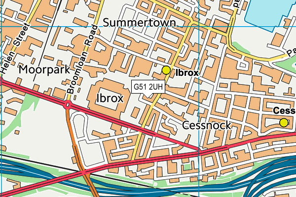 G51 2UH map - OS VectorMap District (Ordnance Survey)