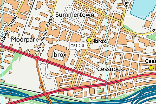 G51 2UL map - OS VectorMap District (Ordnance Survey)