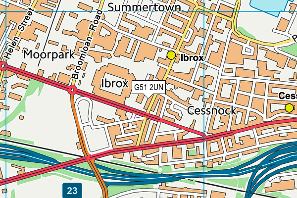 G51 2UN map - OS VectorMap District (Ordnance Survey)