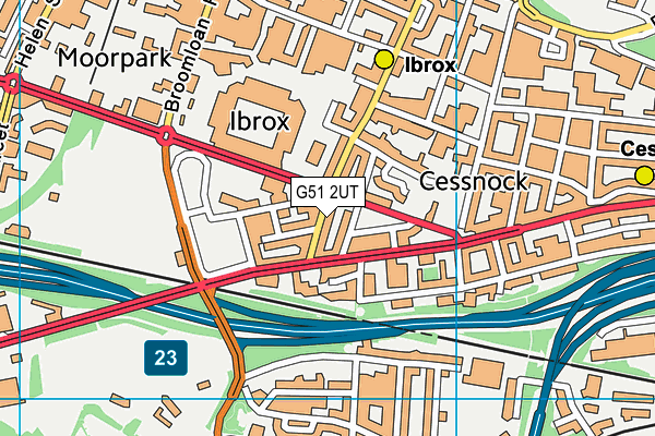 G51 2UT map - OS VectorMap District (Ordnance Survey)